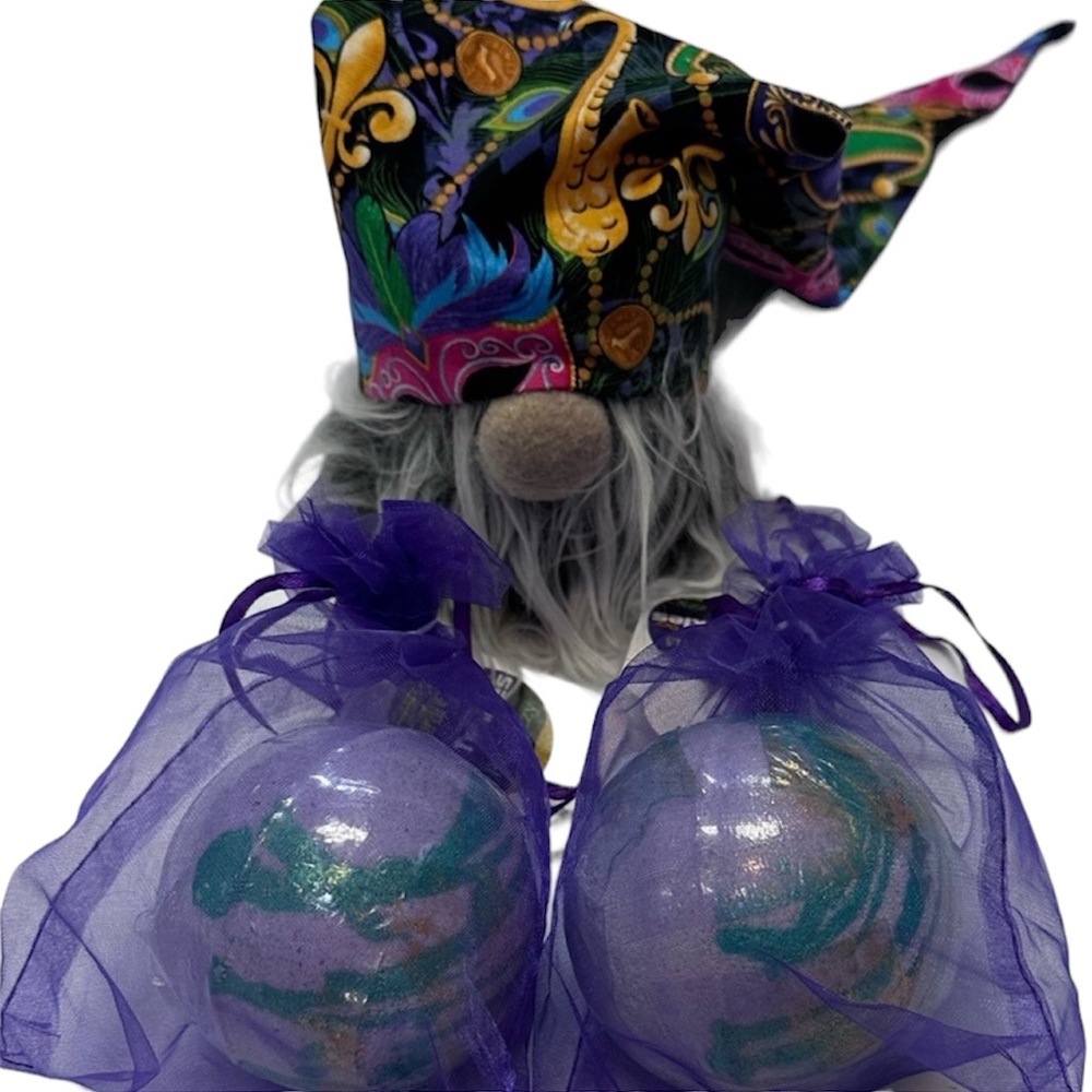 Twinkles Mardi Gras Handcrafted 2 Large Bath Bombs | Party Gnome NWT